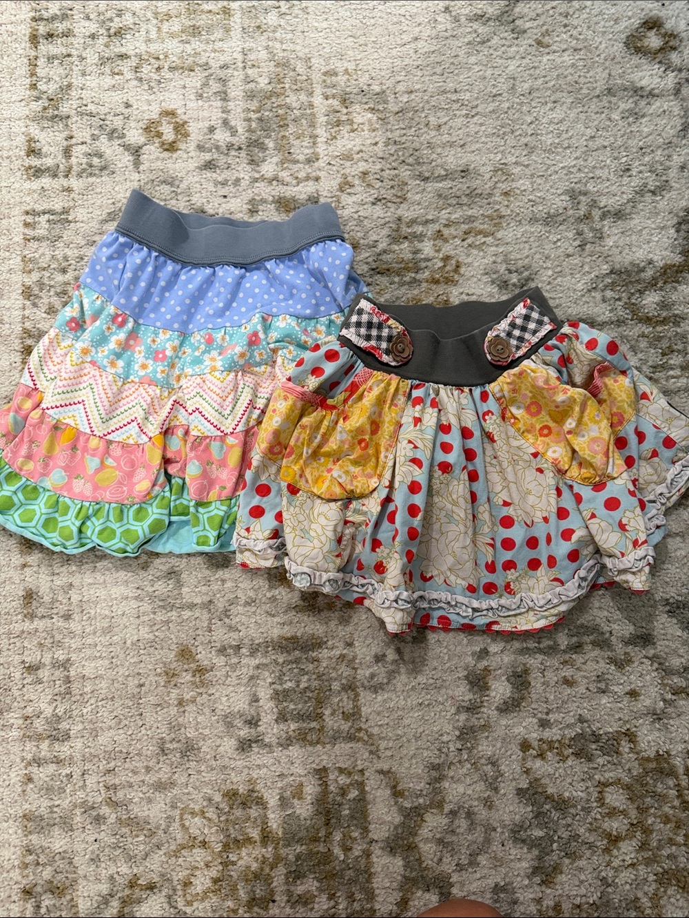 Set of Two Matilda Jane Multi-Color Patchwork Skirt Set